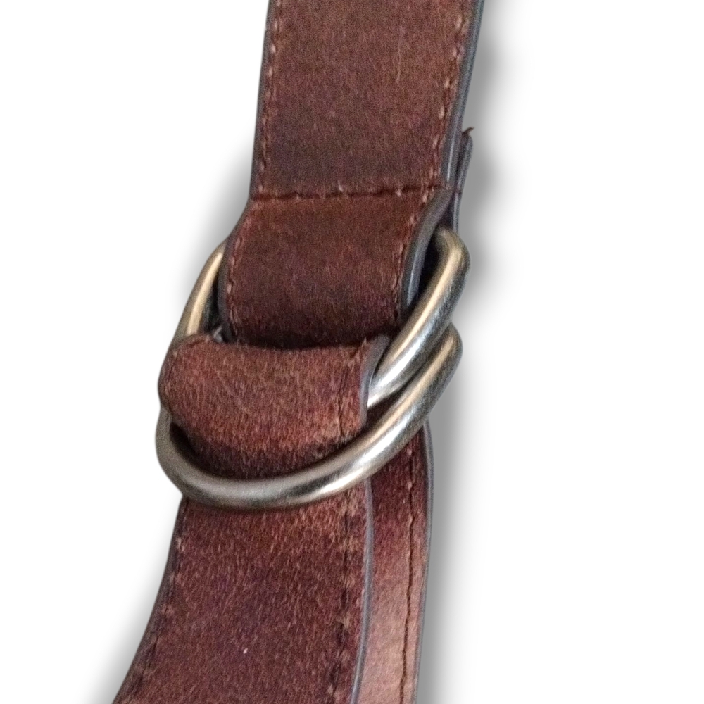 Men's Brown Leather Slim Saddle Crossbody Bag - Picture 8 of 10